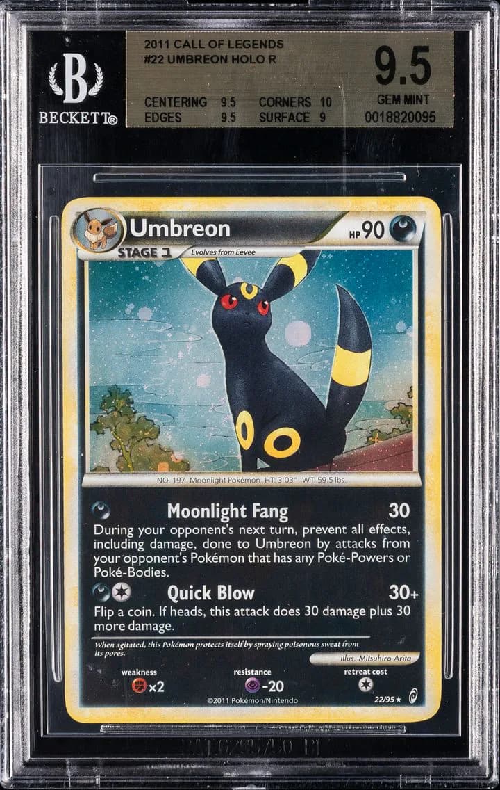 2011 #22 Umbreon-Holo BGS 9.5 Call of Legends Pokemon