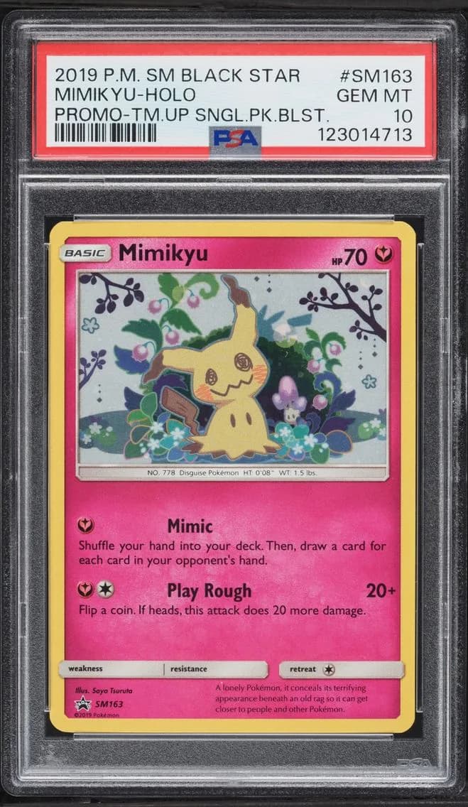 2019 Pokemon Sun & Moon Black Star Promo Team Up Holo Mimikyu #SM163 PSA 10 GEM MINT