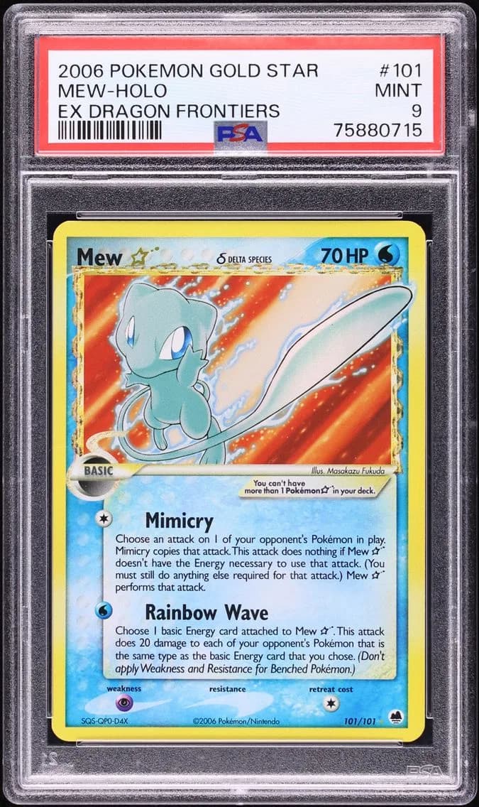 2006 #101 Mew-Holo PSA 9 EX Dragon Frontiers Pokemon