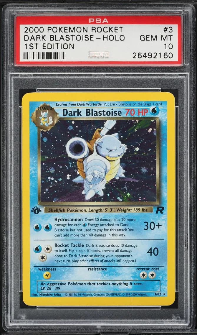 2000 #3 Dark Blastoise-Holo 1st Edition PSA 10 Rocket Pokemon