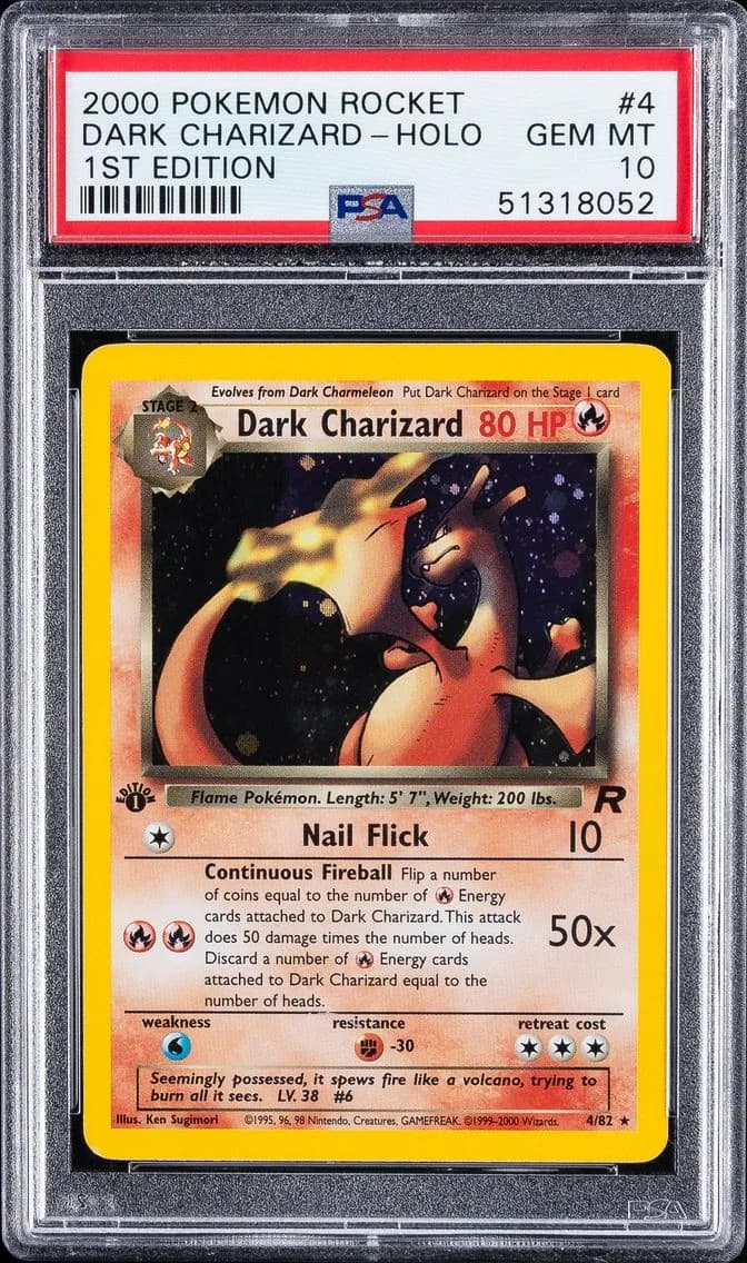 2000 #4 Dark Charizard-Holo 1st Edition PSA 10 Rocket Pokemon