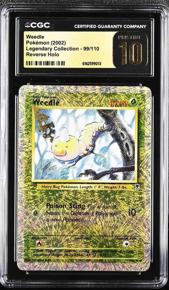 2002 #99 Weedle Reverse Holo CGC 10 Pristine Legendary Collection - English