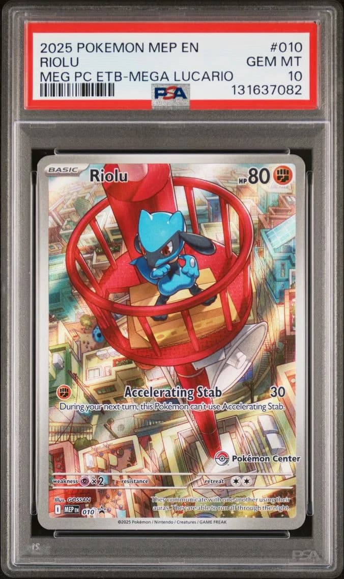 2025 #010 Riolu PSA 10 Mep EN-Me Black Star Promo
