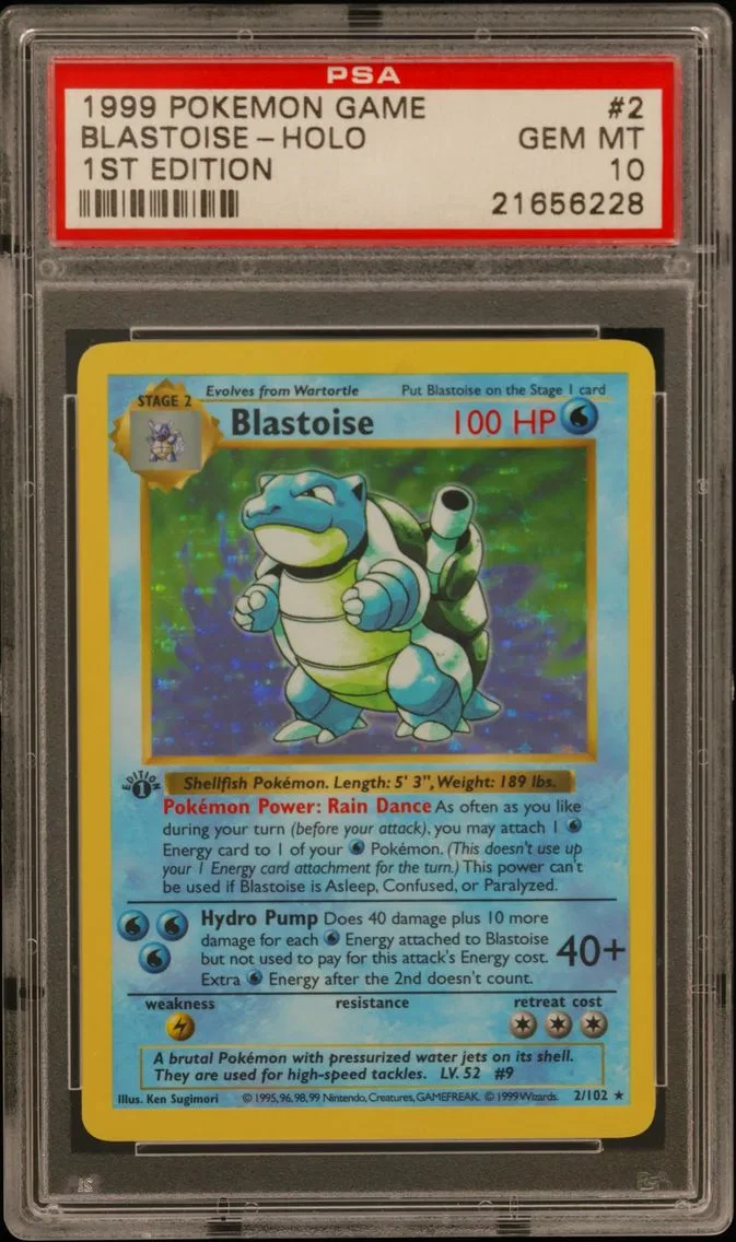 1999 #2 Blastoise-Holo 1st Edition PSA 10 Game