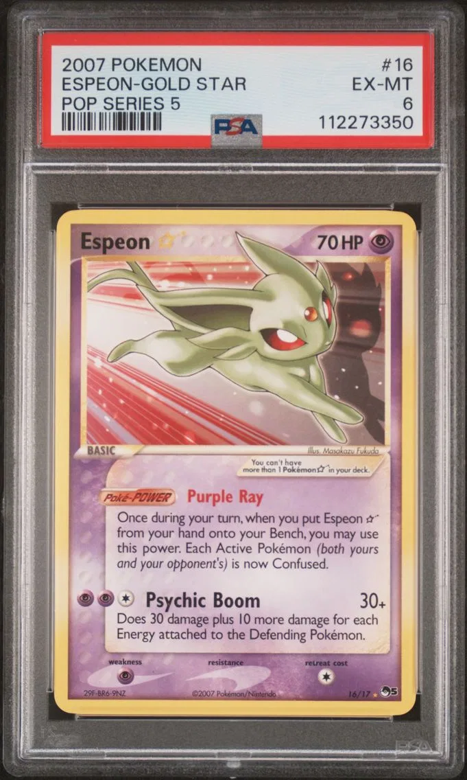 2007 #16 Espeon-Gold Star PSA 6 Pop Series 5 Pokemon