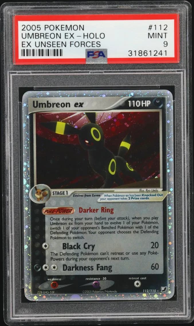 2005 #112 Umbreon EX-Holo PSA 9 EX Unseen Forces