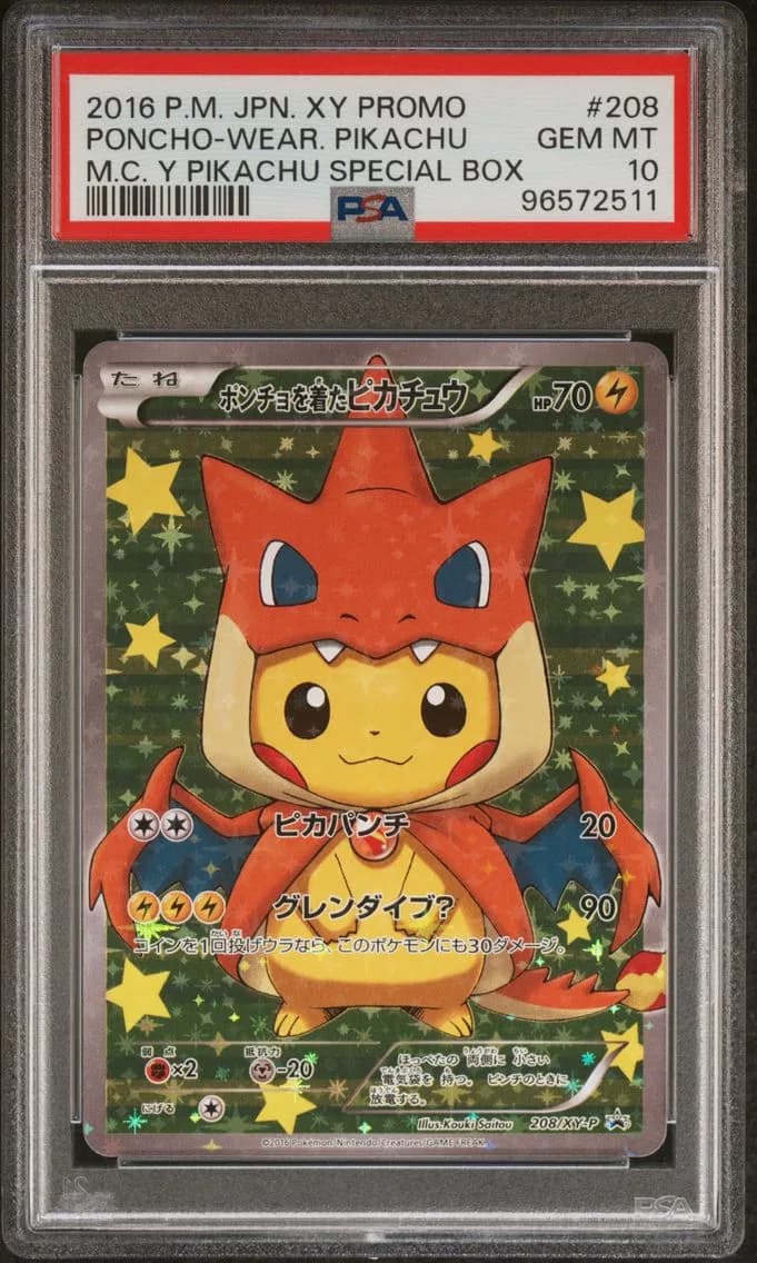 2016 #208 Poncho-Wearing Pikachu PSA 10 Japanese XY Promo Pokemon