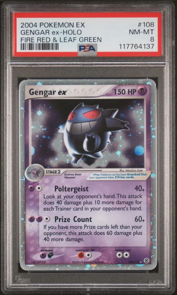 2004 #108 Gengar EX-Holo PSA 8 EX Fire Red & Leaf Green