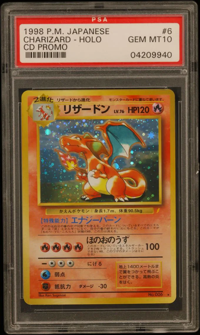 1999 #6 Charizard-Holo PSA 10 Japanese CD Promo