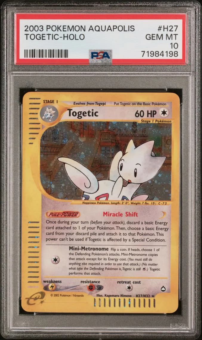 2003 #H27 Togetic-Holo PSA 10 Aquapolis