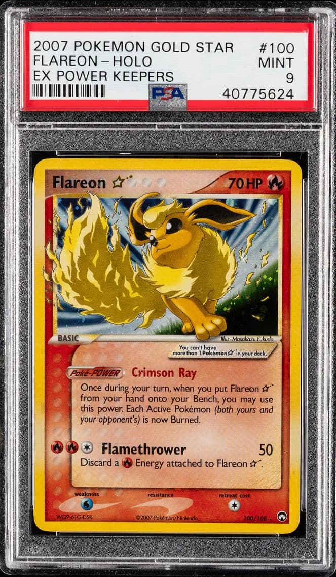 2007 #100 Flareon-Holo PSA 9 EX Power Keepers Pokemon