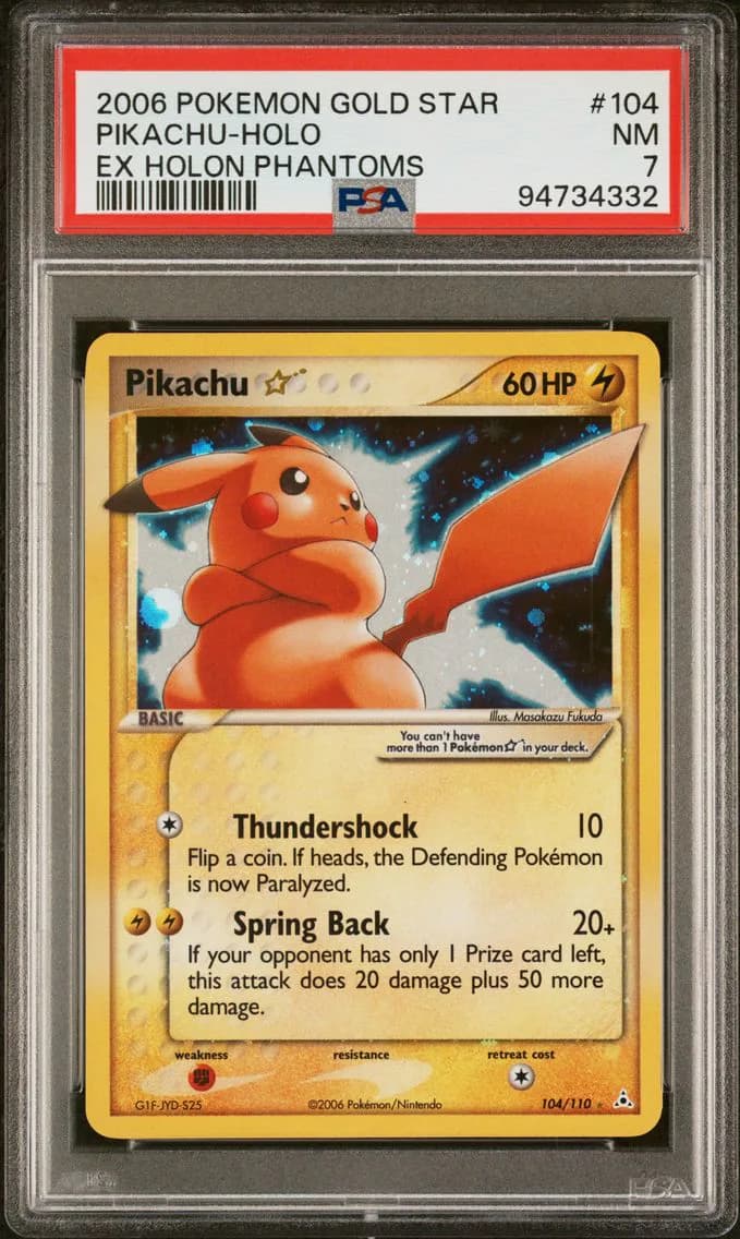 2006 #104 Pikachu-Holo PSA 7 EX Holon Phantoms Pokemon