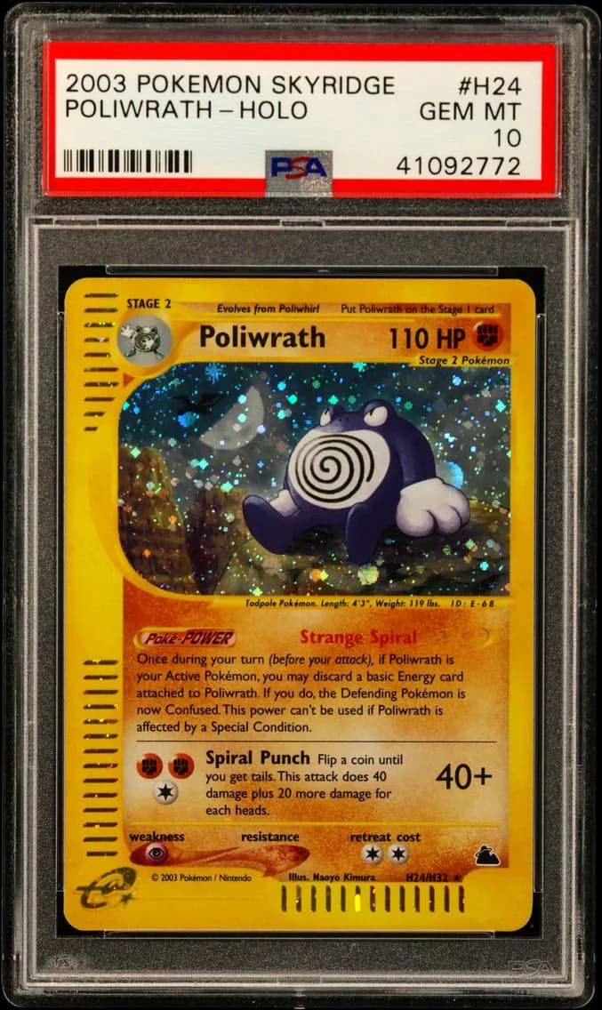 2003 #H24 Poliwrath-Holo PSA 10 Skyridge