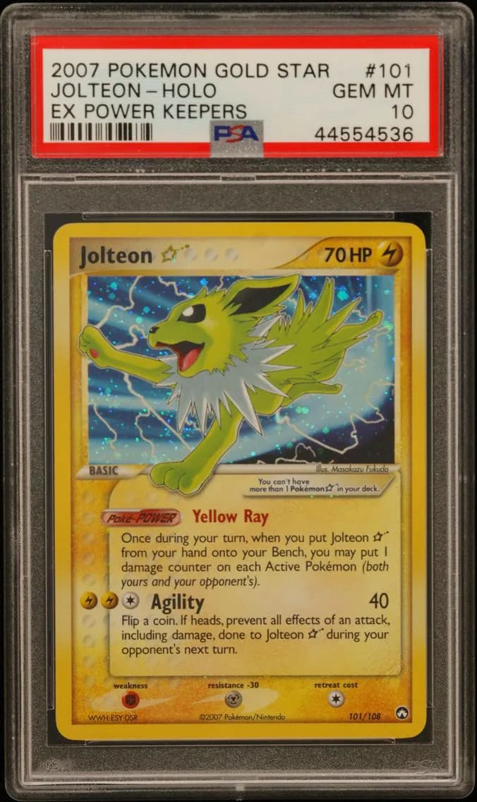 2007 #101 Jolteon-Holo Gold Star PSA 10 EX Power Keepers
