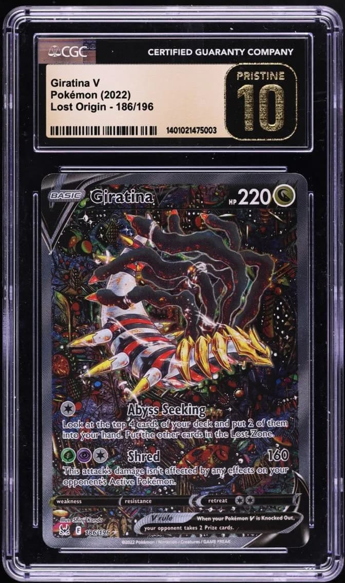 2022 #186 Sword & Shield Lost Origin Alt Art Giratina V CGC 10 Pristine Pokemon