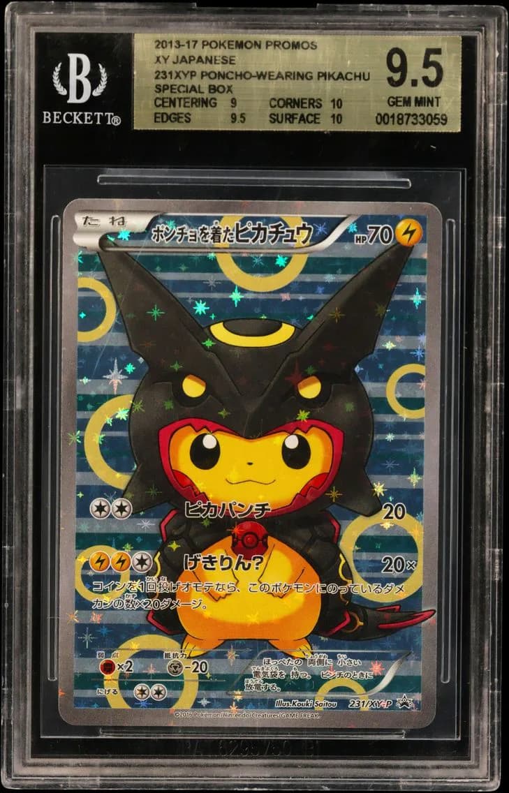 2013 #231XYP Poncho-wearing Pikachu/(Rayquaza Poncho-wearing Pikachu Special Box) BGS 9.5 XY Japanese Promos