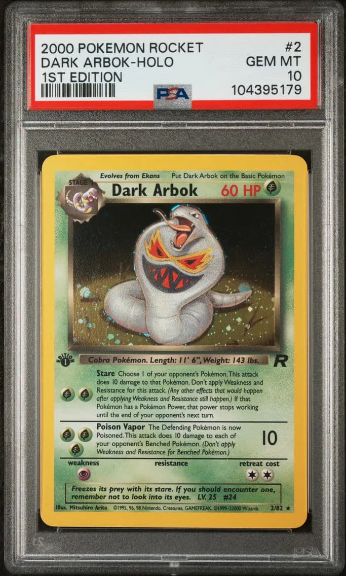 2000 #2 Dark Arbok-Holo 1st Edition PSA 10 Rocket Pokemon