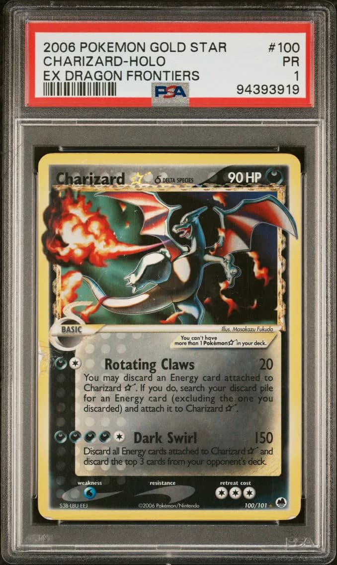 2006 #100 Charizard-Holo PSA 1 EX Dragon Frontiers Pokemon
