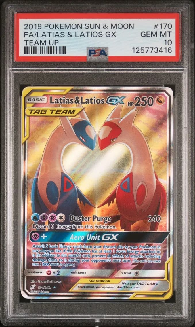 2019 #170 Full Art/Latias & Latios GX PSA 10 Sun & Moon Team Up