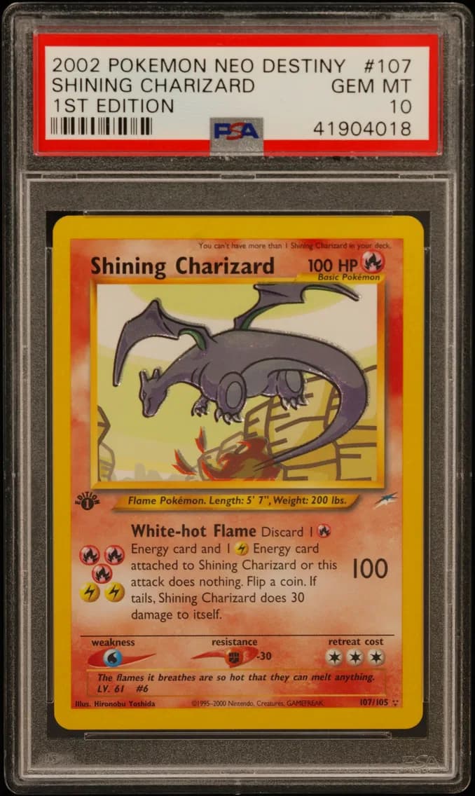 2002 #107 Shining Charizard 1st Edition PSA 10 Neo Destiny
