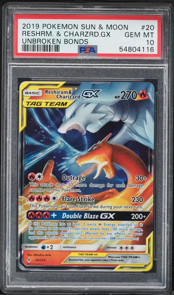 Reshiram & Charizard-GX slab