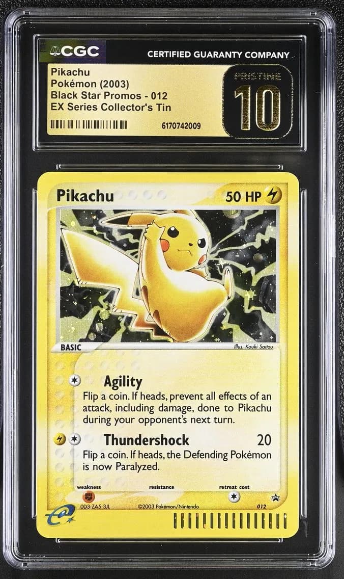 2003 #012 Pikachu CGC 10 Pristine Black Star Promos - Nintendo - English