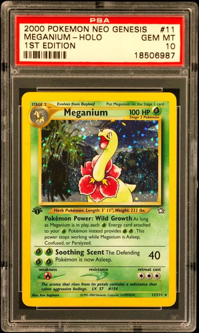 2000 #11 Meganium-Holo PSA 10 Neo Genesis 1st Edition