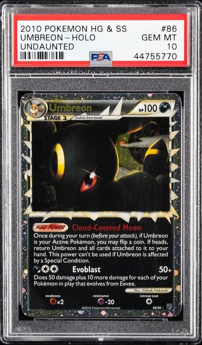 2010 #86 Umbreon-Holo PSA 10 Heartgold & Soulsilver Undaunted Pokemon