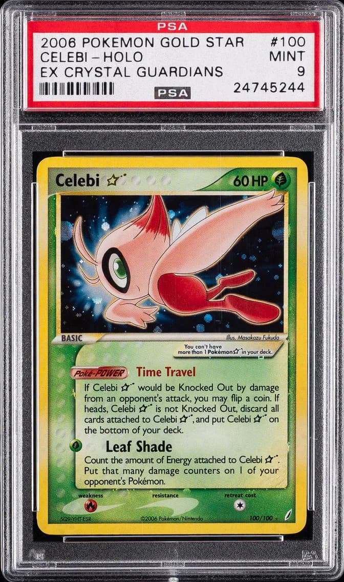 2006 #100 Celebi-Holo PSA 9 EX Crystal Guardians Pokemon