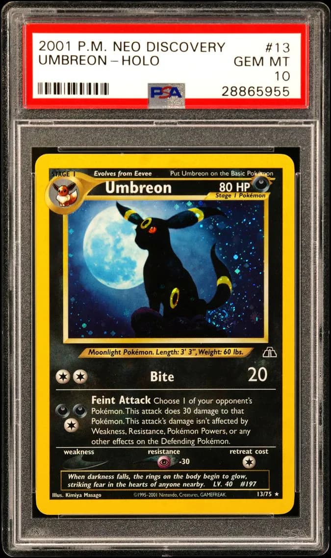 2001 #13 Umbreon-Holo PSA 10 Neo Discovery