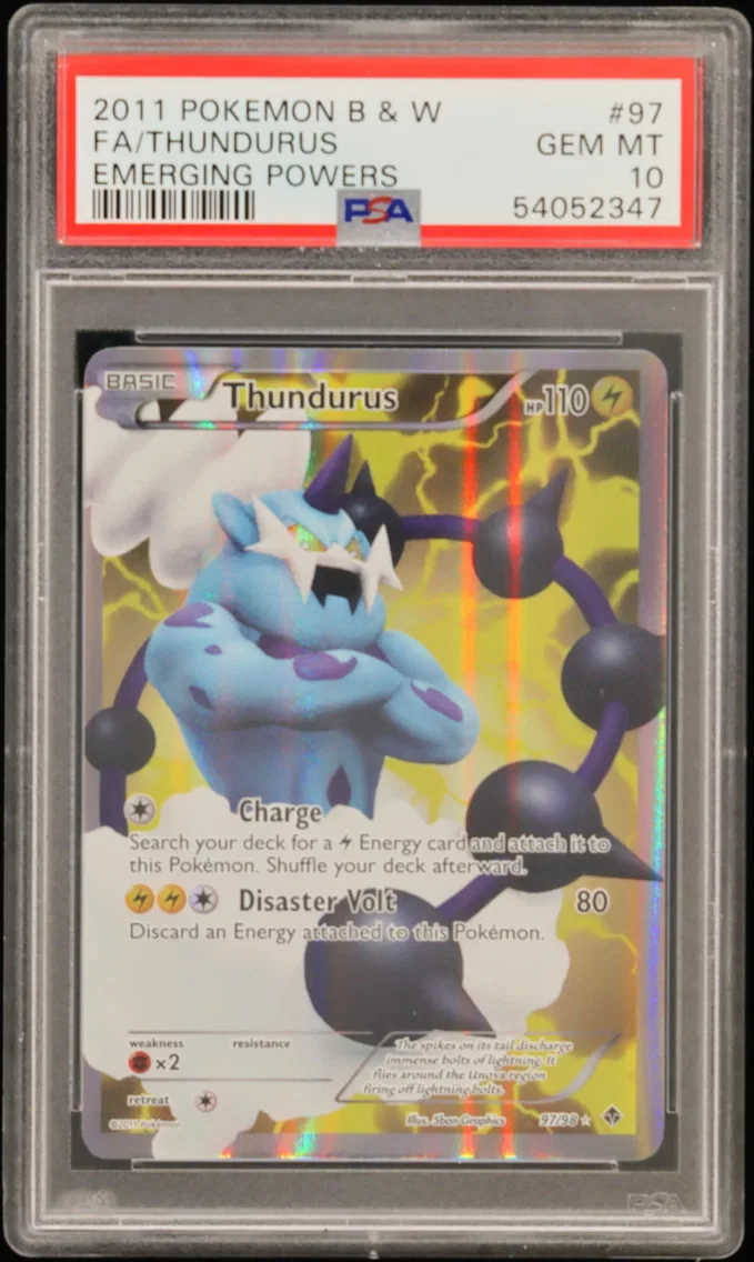 2011 #97 Full Art/Thundurus PSA 10 Black & White Emerging Powers