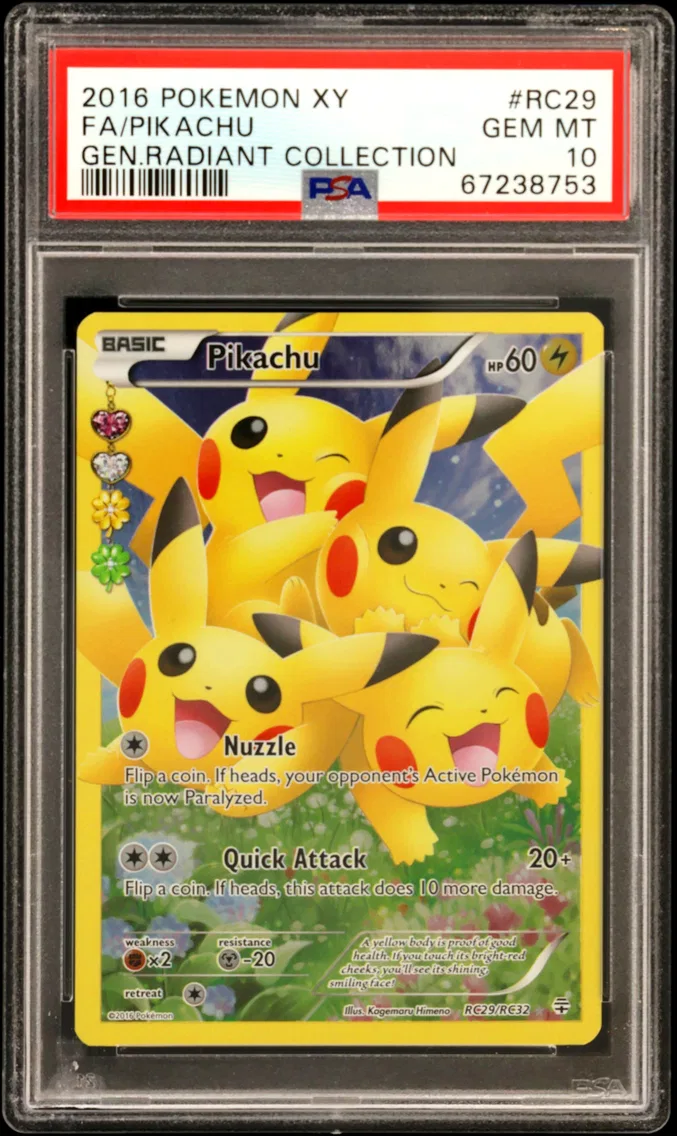 2016 #RC29 Full Art/Pikachu PSA 10 XY Generations Radiant Collection