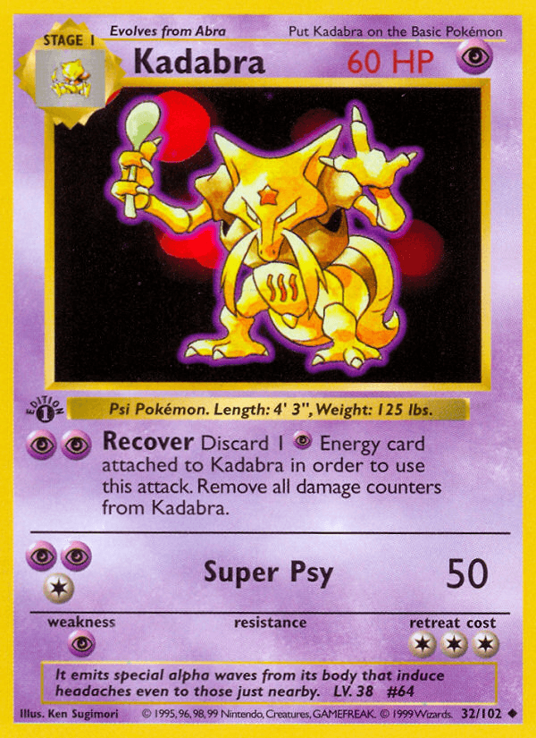 Kadabra printed card