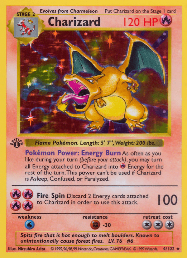 Charizard printed card