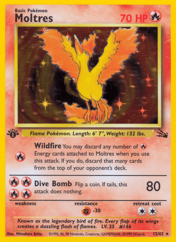 Moltres printed card