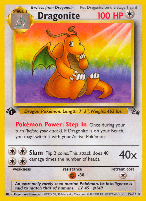 Dragonite printed card