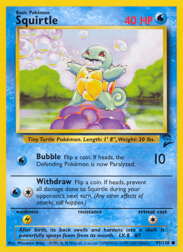 Squirtle printed card
