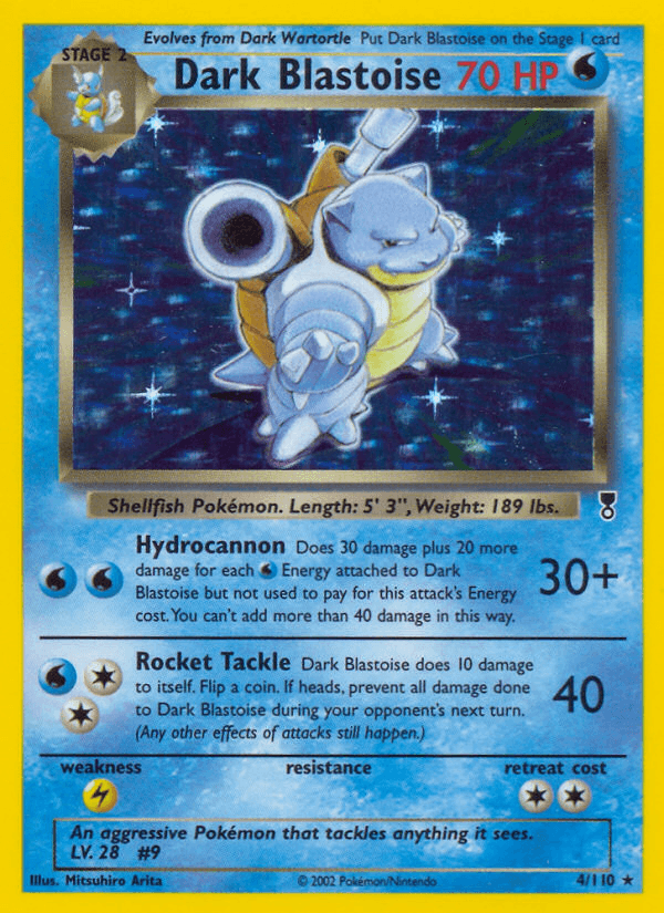 Dark Blastoise printed card