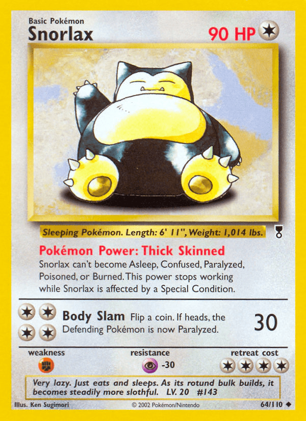 Snorlax printed card