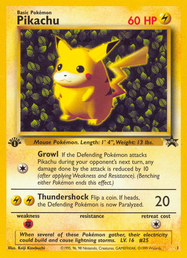 Pikachu printed card