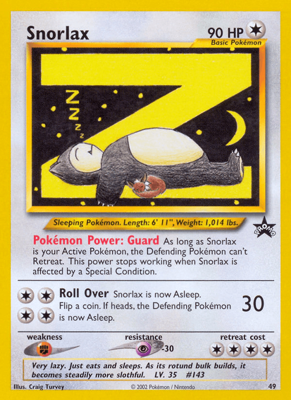 Snorlax printed card