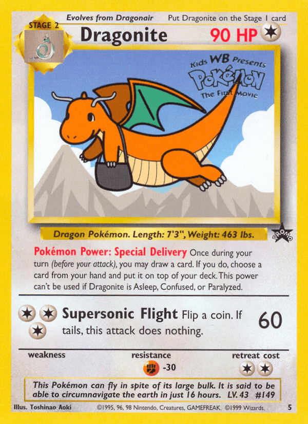 Dragonite printed card