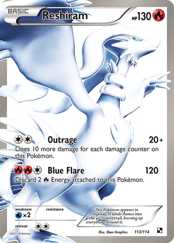 Reshiram printed card