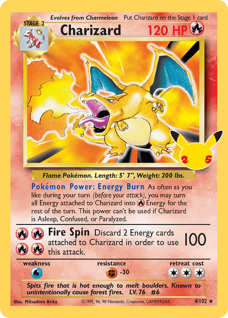 Charizard printed card