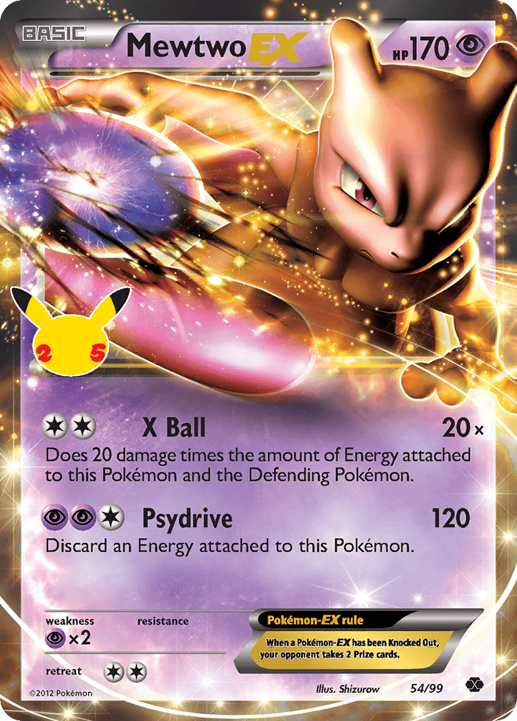 Mewtwo-EX printed card