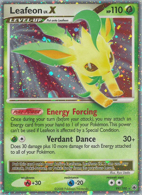 Leafeon LV.X printed card