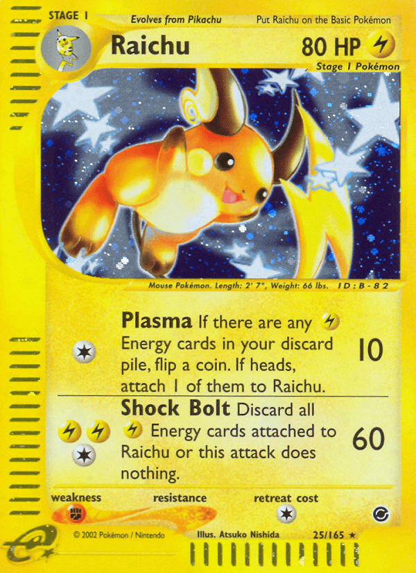 Raichu printed card