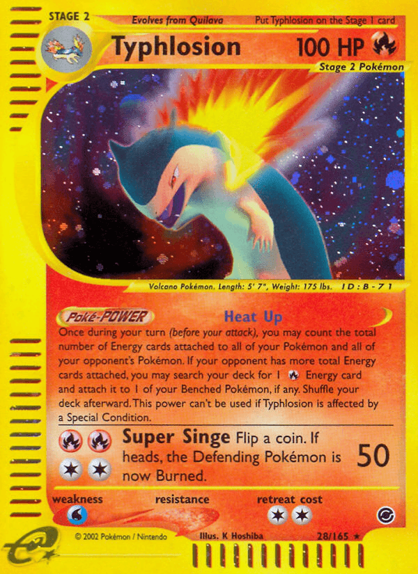 Typhlosion printed card