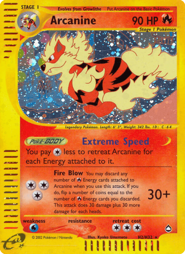 Arcanine printed card