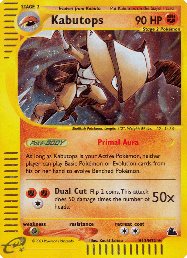 Kabutops printed card